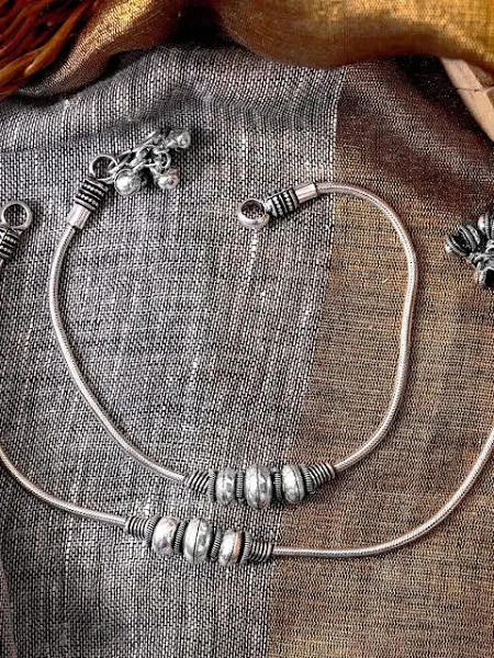 Anklets oxidized silver
