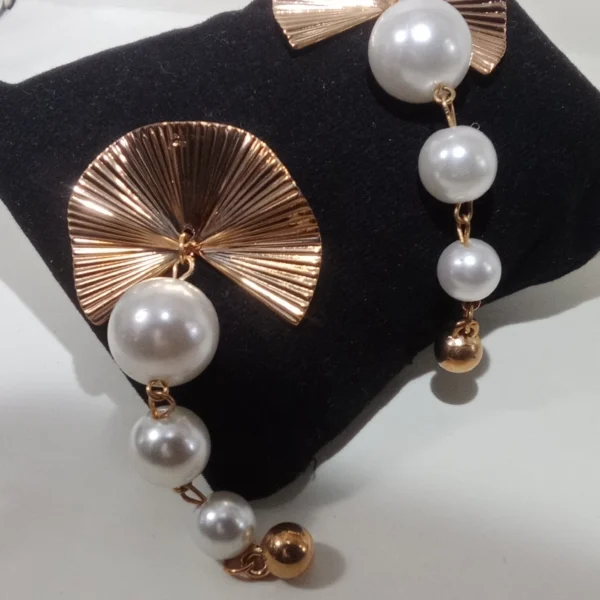 Rose Gold Pearl Drop Designer Earrings