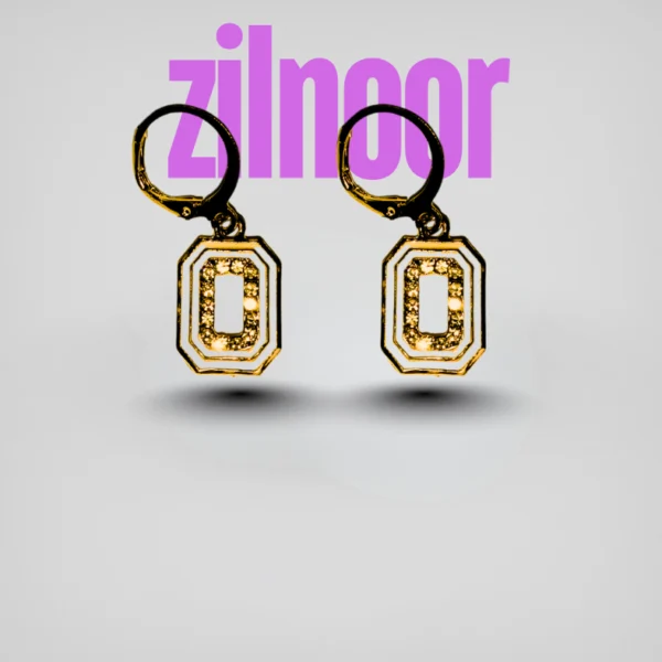 gold tone octagon drop earrings
