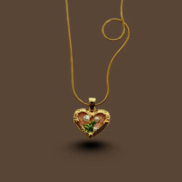 floral heart pendant necklace