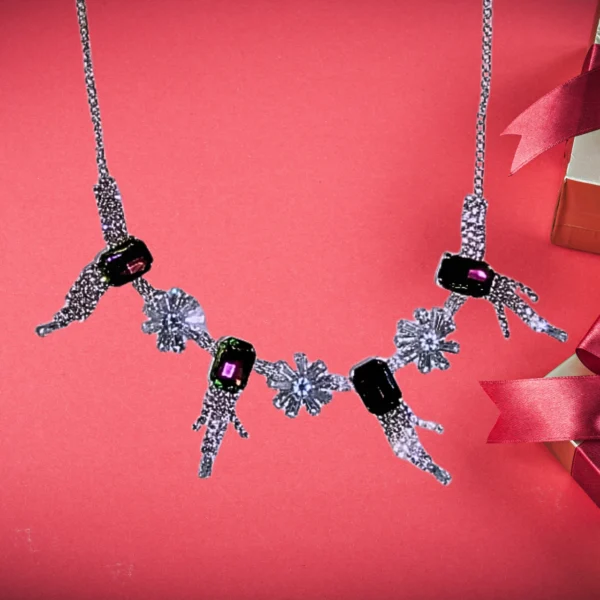 Home designer stone floral necklace