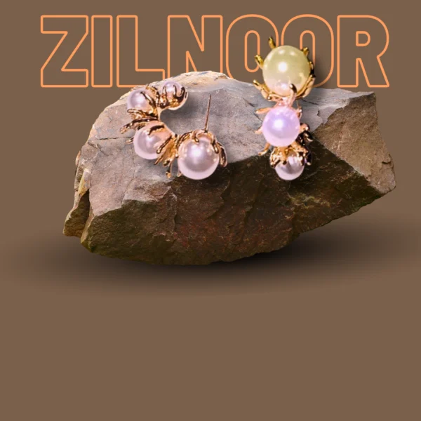 pearl floral stud earrings